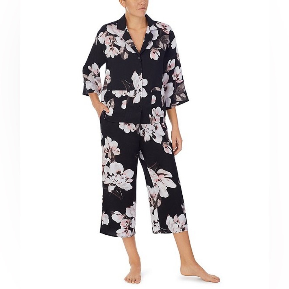 Donna Karan floral print pyjama set NWT
